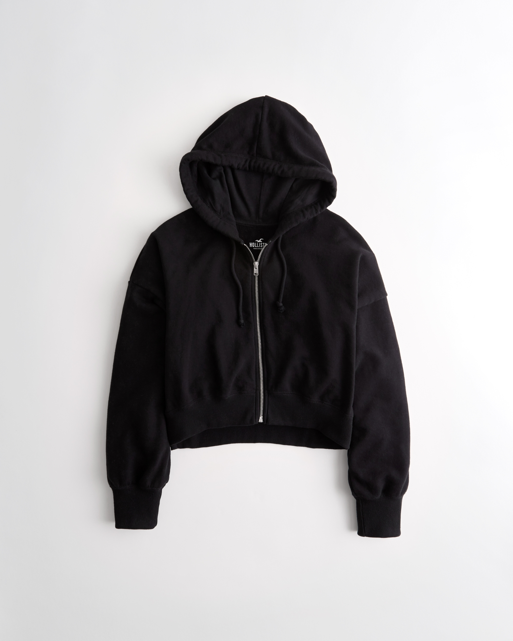 Hollister Crop Full-Zip Hoodie | Plaza Las Americas
