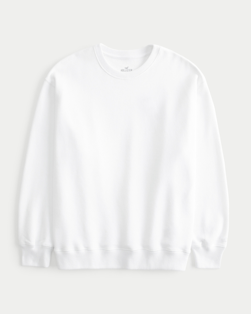 Women s Oversized Crew Sweatshirt in White Size M from Hollister