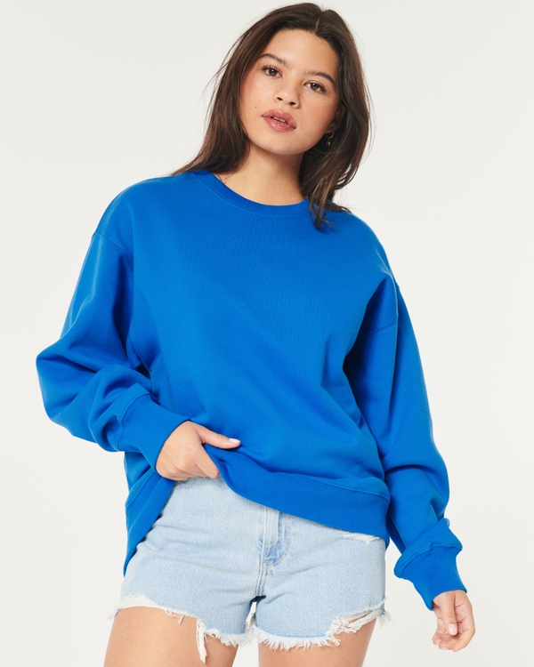 Oversized Crew Sweatshirt, Blue