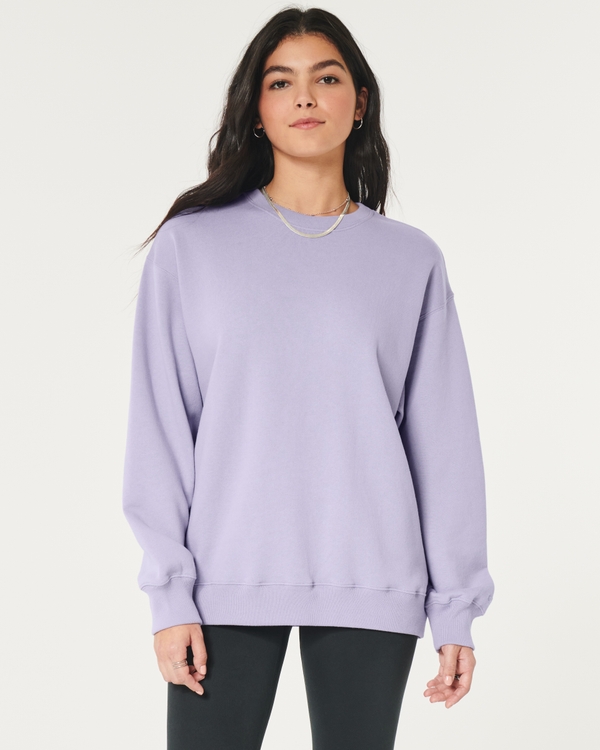 Oversized Crew Sweatshirt, Light Purple