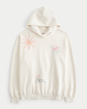 Embroidered logo hoodie hotsell hollister