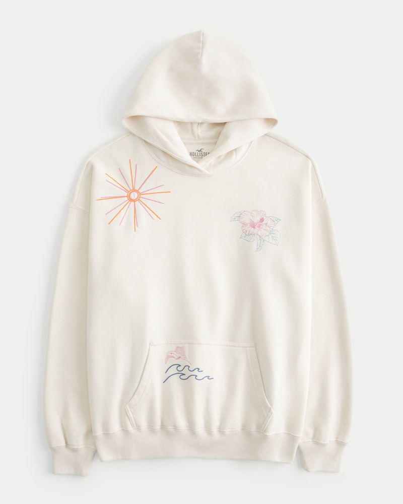 White hollister hoodie outlet with roses