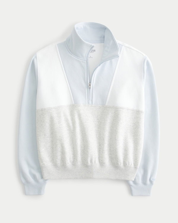 Feel Good Easy Half-Zip Sweatshirt, Light Blue