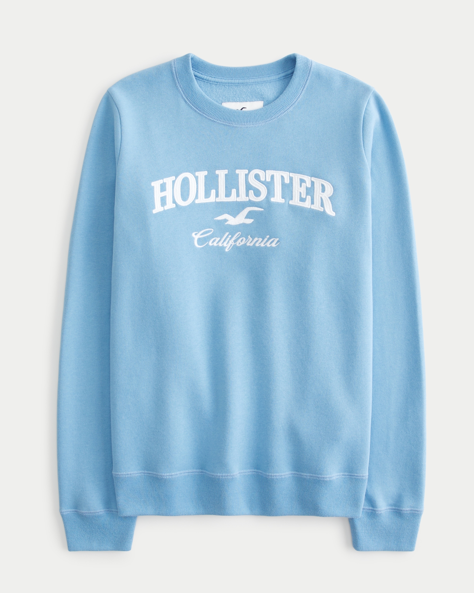 Hollister Womens California Embroidered Logo Sweatshirt White Medium White  10, White : : Fashion