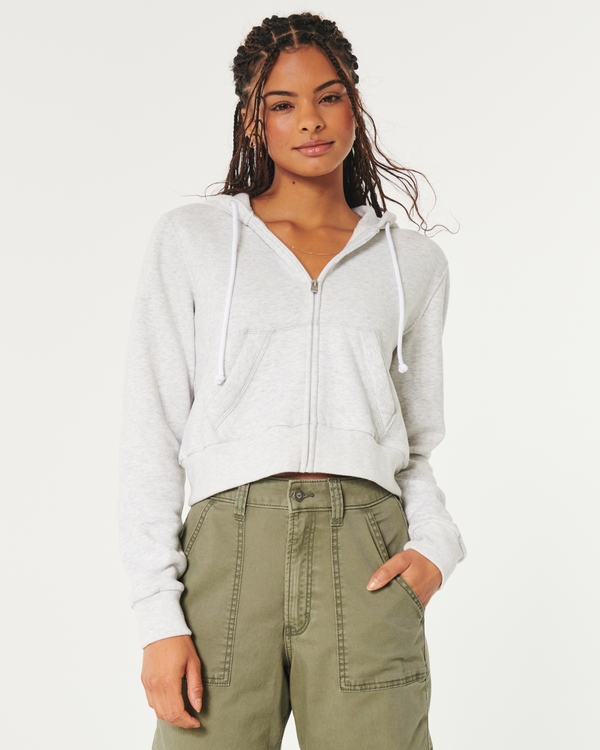 Reset Cropped Zip-Up Hoodie