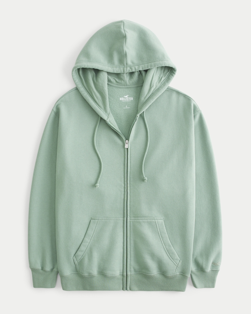 Women's Hollister Feel Good Fleece Oversized Zip-Up Hoodie ...