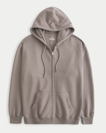 Women s Hollister Feel Good Fleece Oversized Zip Up Hoodie Women s Clearance HollisterCo
