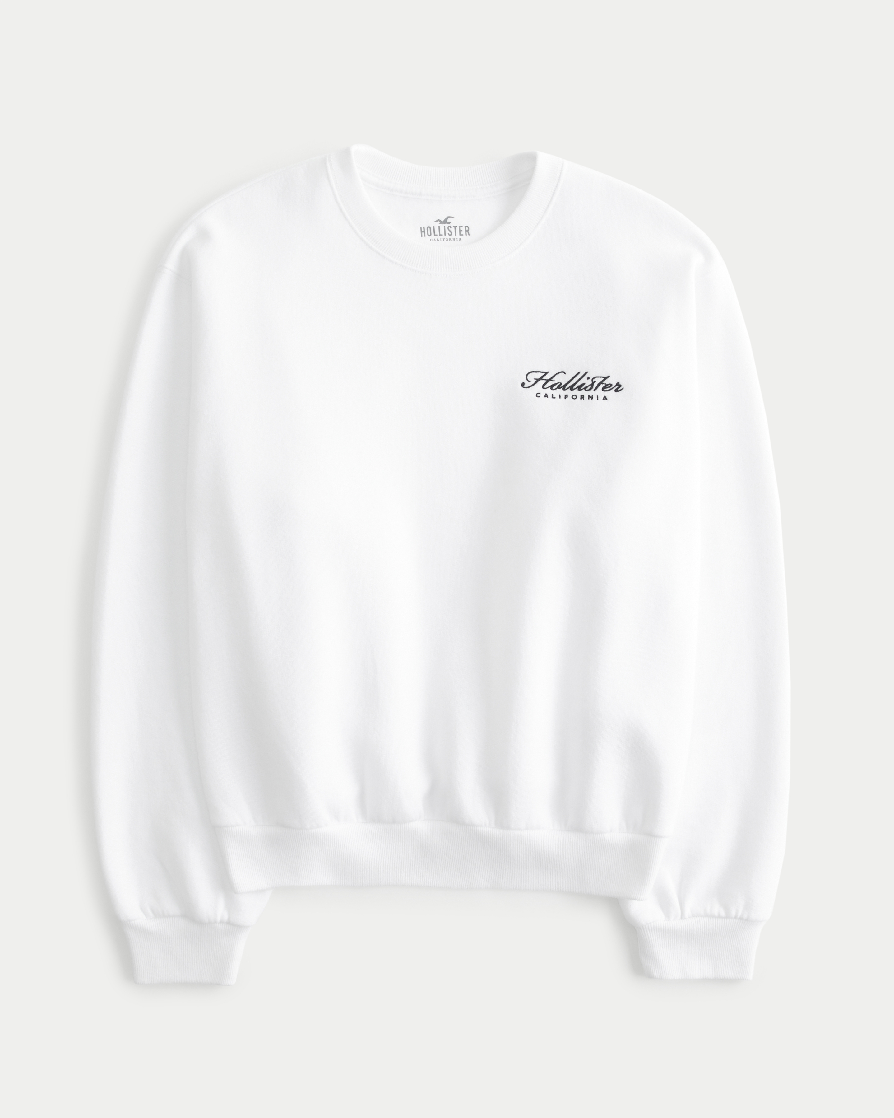 Logo tape crewneck sweatshirt on sale hollister