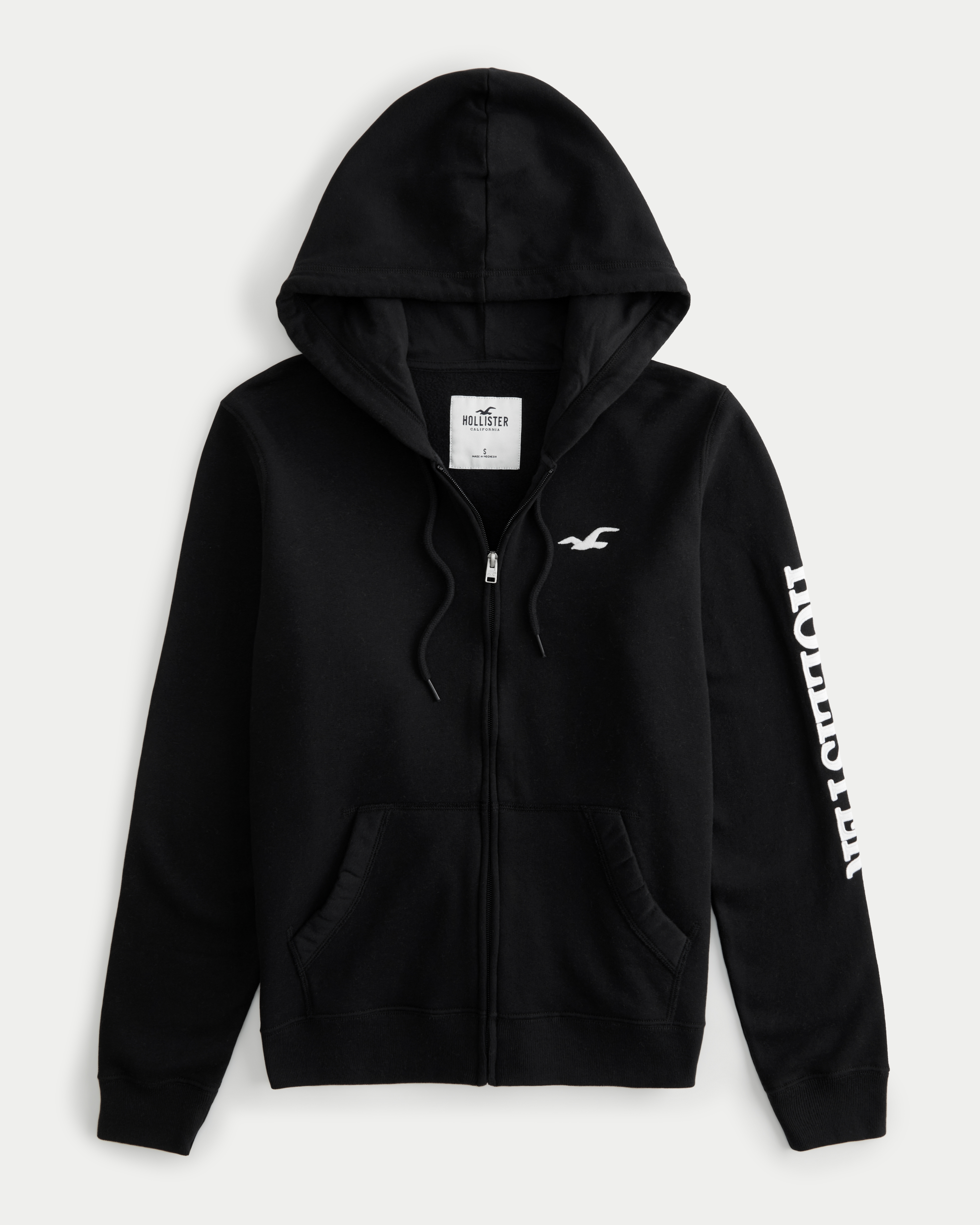 Logo full deals zip hoodie hollister