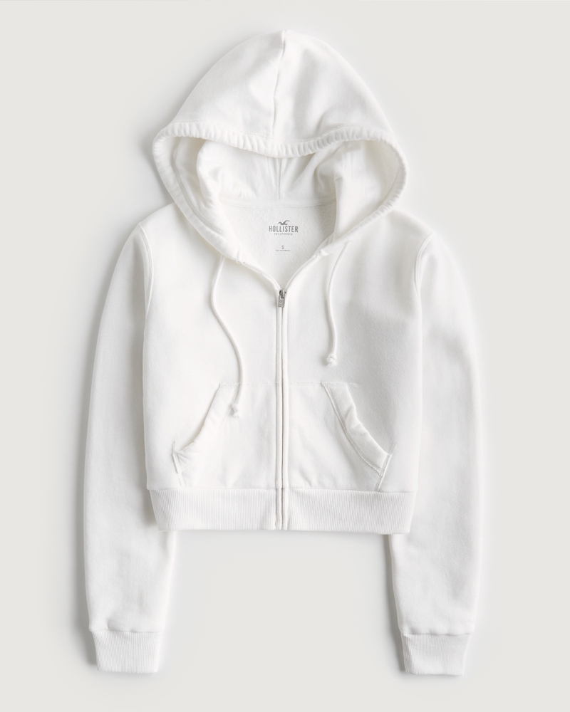 Women's Easy Crop Zip-Up Hoodie | Women's Tops | HollisterCo.com