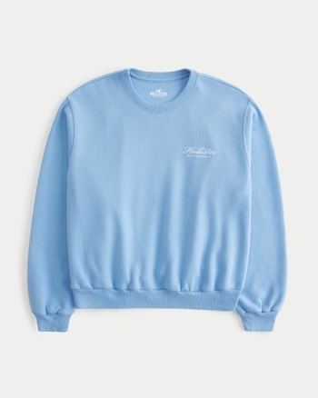 Women's Easy Logo Crew Sweatshirt | Women's Tops | HollisterCo.com