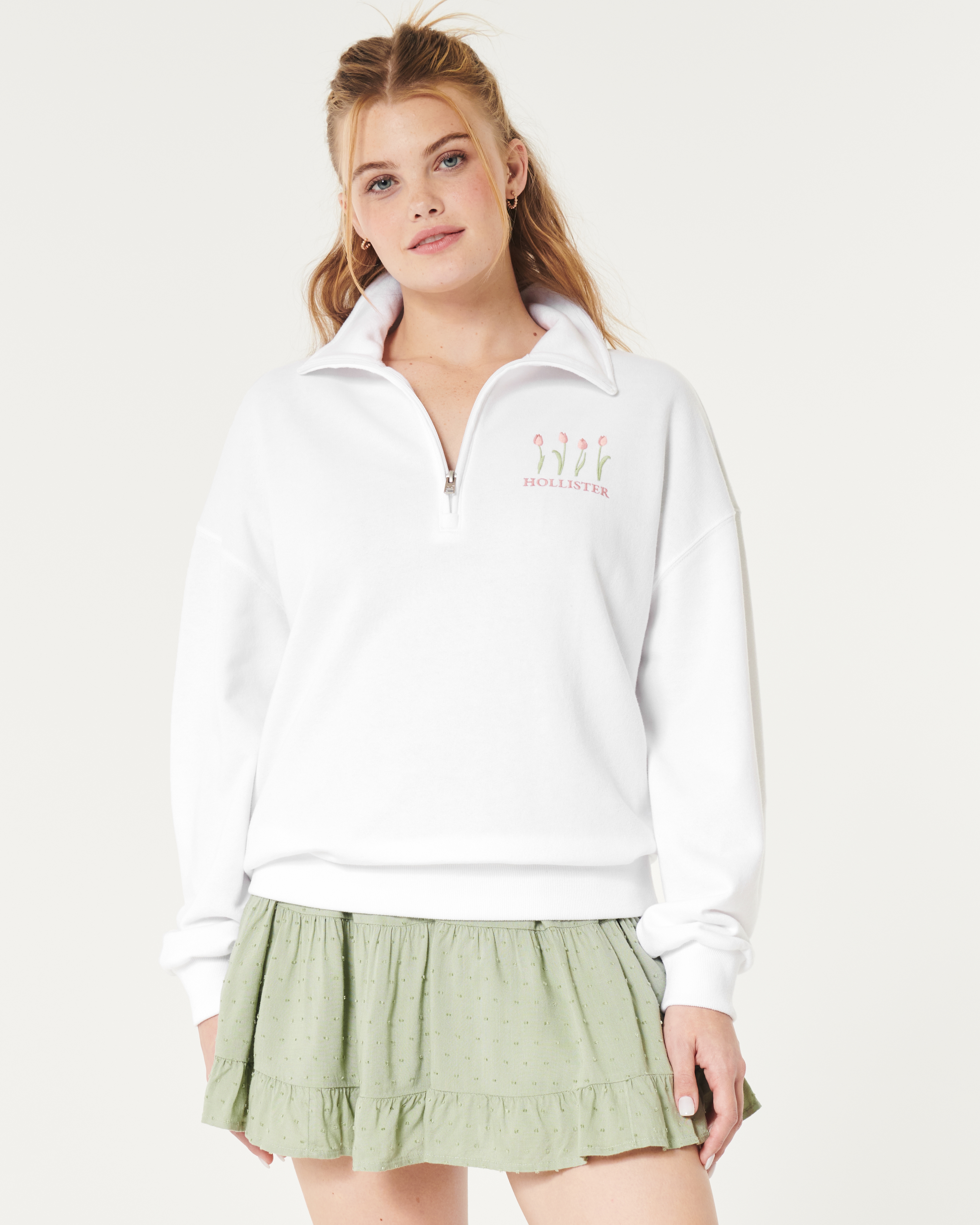 Hollister half hot sale zip sweatshirt