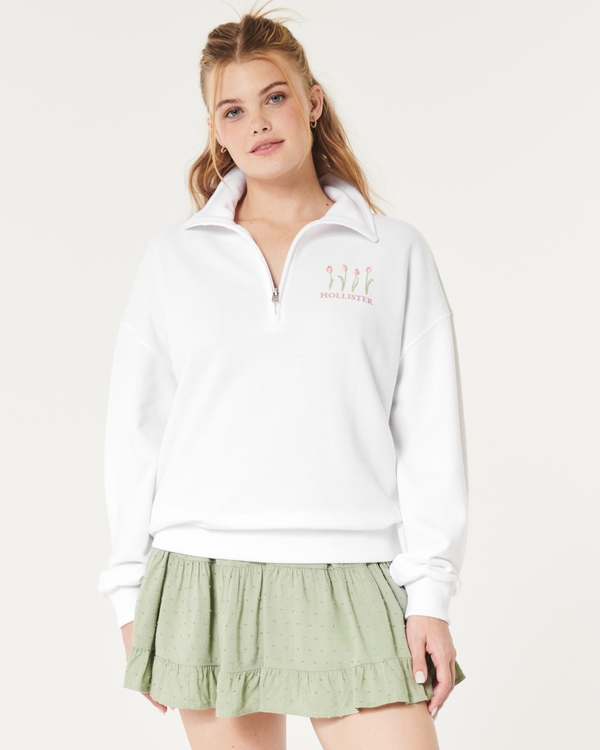 Hollister half hot sale zip hoodie