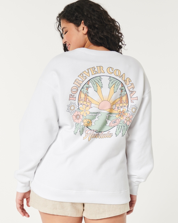 Women's Feel Good Oversized Crew Sweatshirt, Women's Clearance