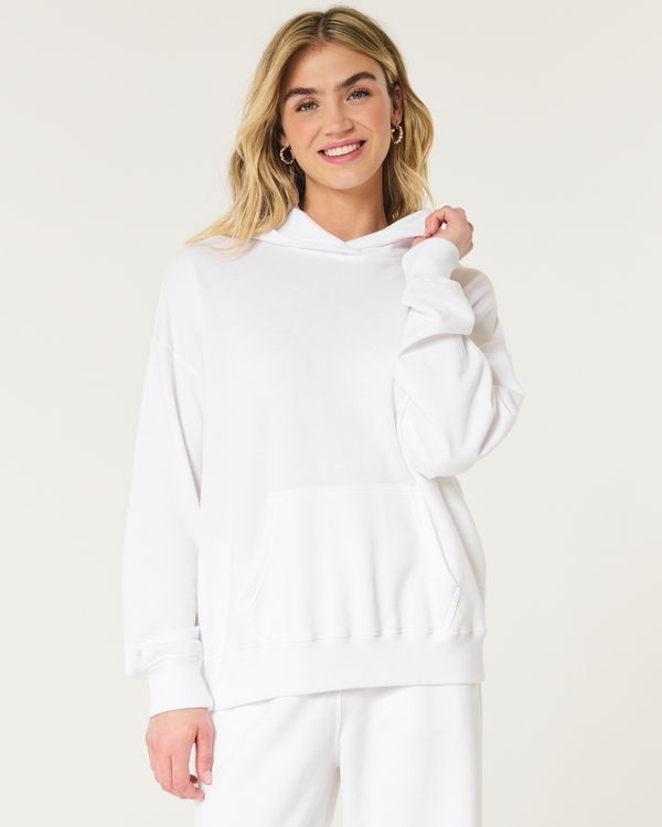 Oversized Terry Hoodie, White