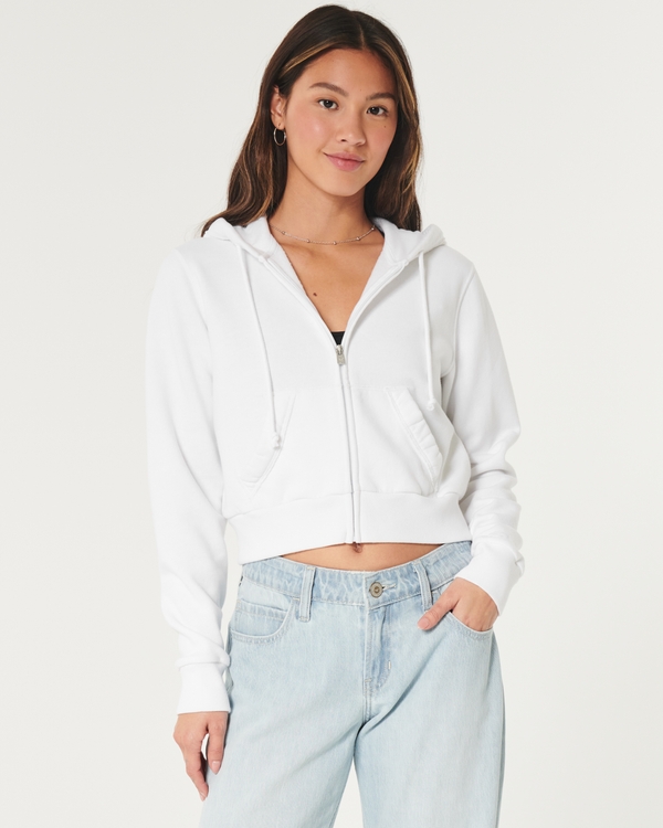 Feel Good Easy Mini Zip-Up Hoodie, White