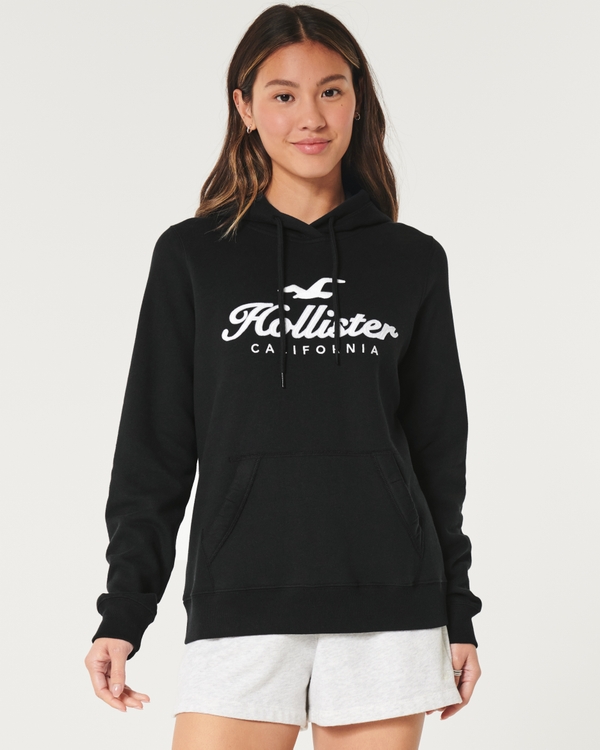 Logo Graphic Hoodie, Black