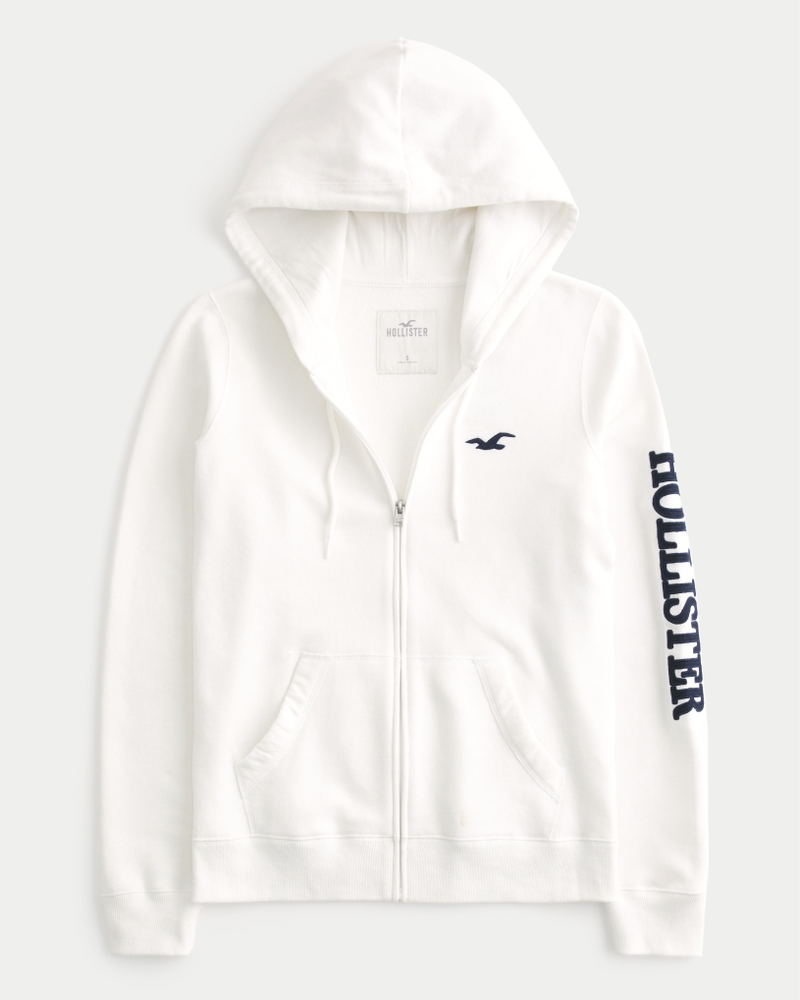 Women s Logo Graphic Zip Up Hoodie Women s Sale HollisterCo