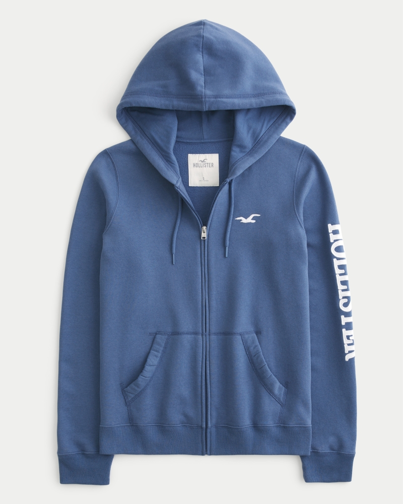 Women s Logo Graphic Zip Up Hoodie Women s Winter Sale Up to 50 Off Select Styles HollisterCo