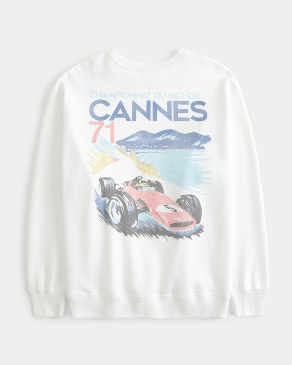 Women's Oversized Cannes Racing Graphic Crew Sweatshirt | Women's Clearance | HollisterCo.com
