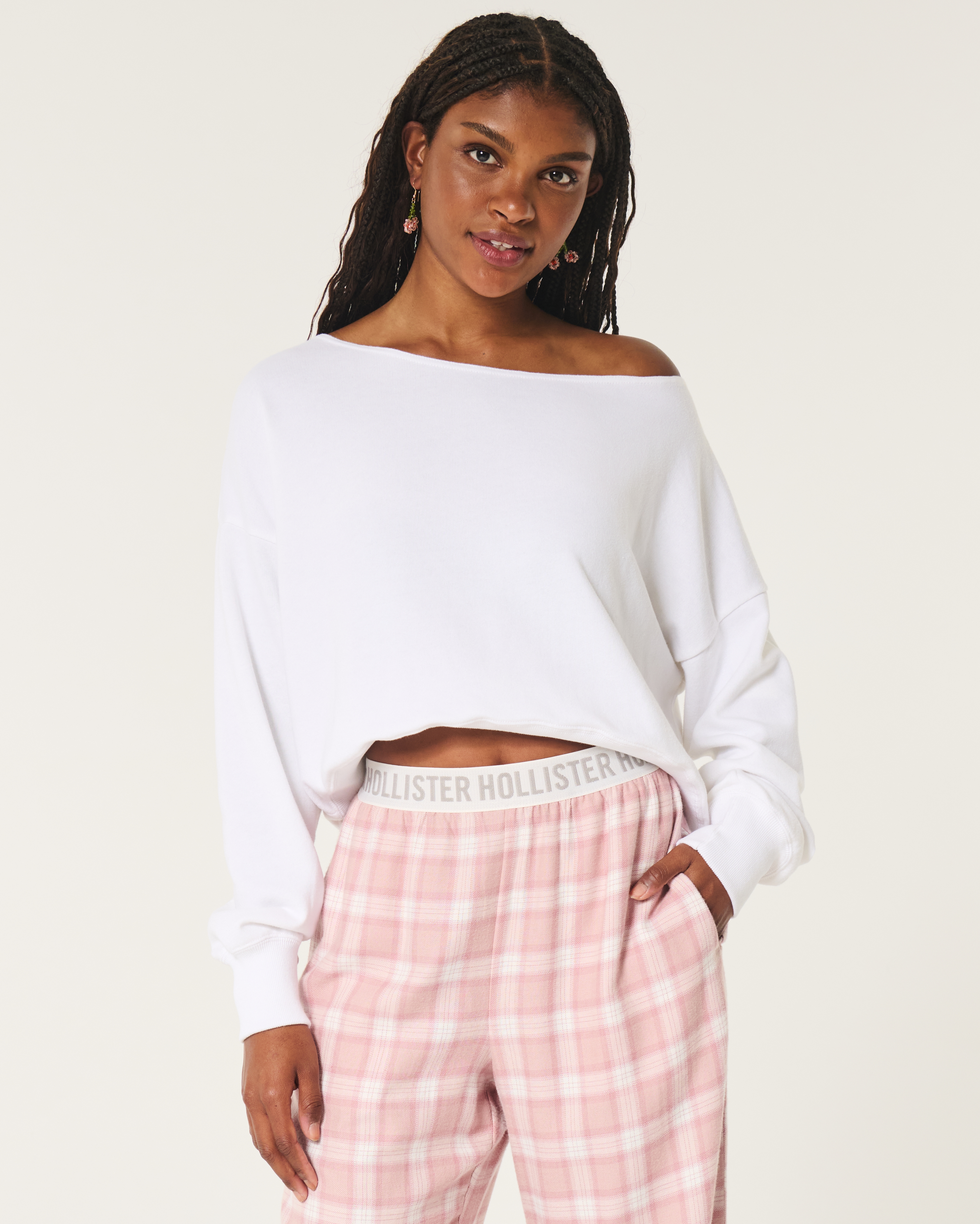 Easy Off-the-Shoulder Terry Sweatshirt