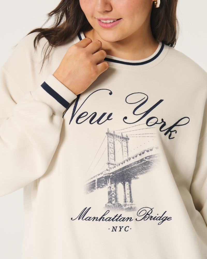 Easy Boston Massachusetts Graphic Crew Sweatshirt