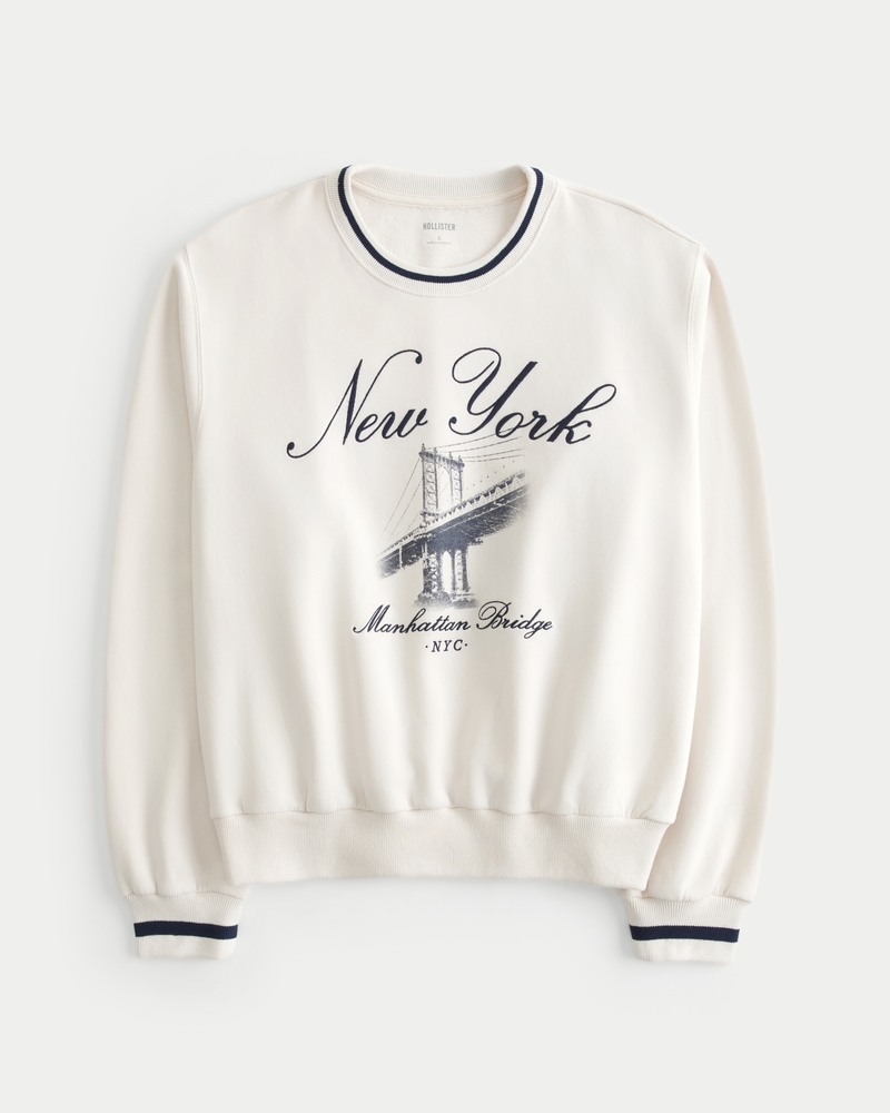 Easy Boston Massachusetts Graphic Crew Sweatshirt