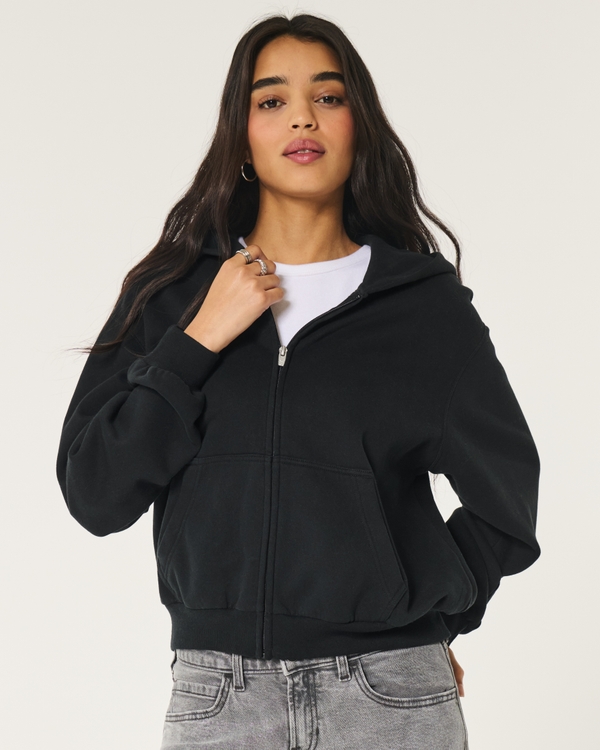 Easy Zip-Up Hoodie, Black Dd