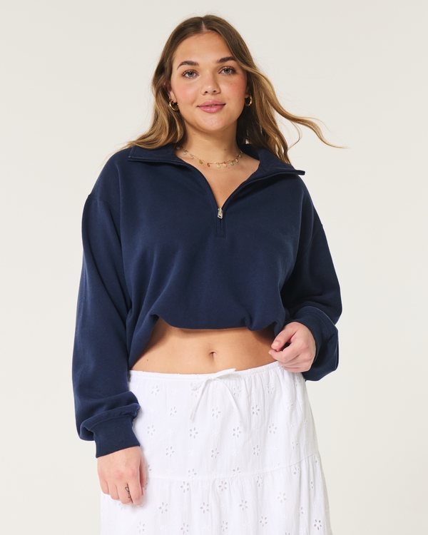 Easy Half-Zip Sweatshirt, Navy Blue