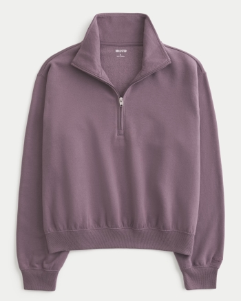 Hollister half zip teddy pullover online