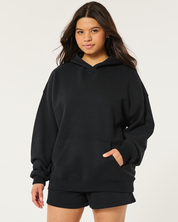 Hollister Feel Good Fleece Oversized Cozy Hoodie, Black