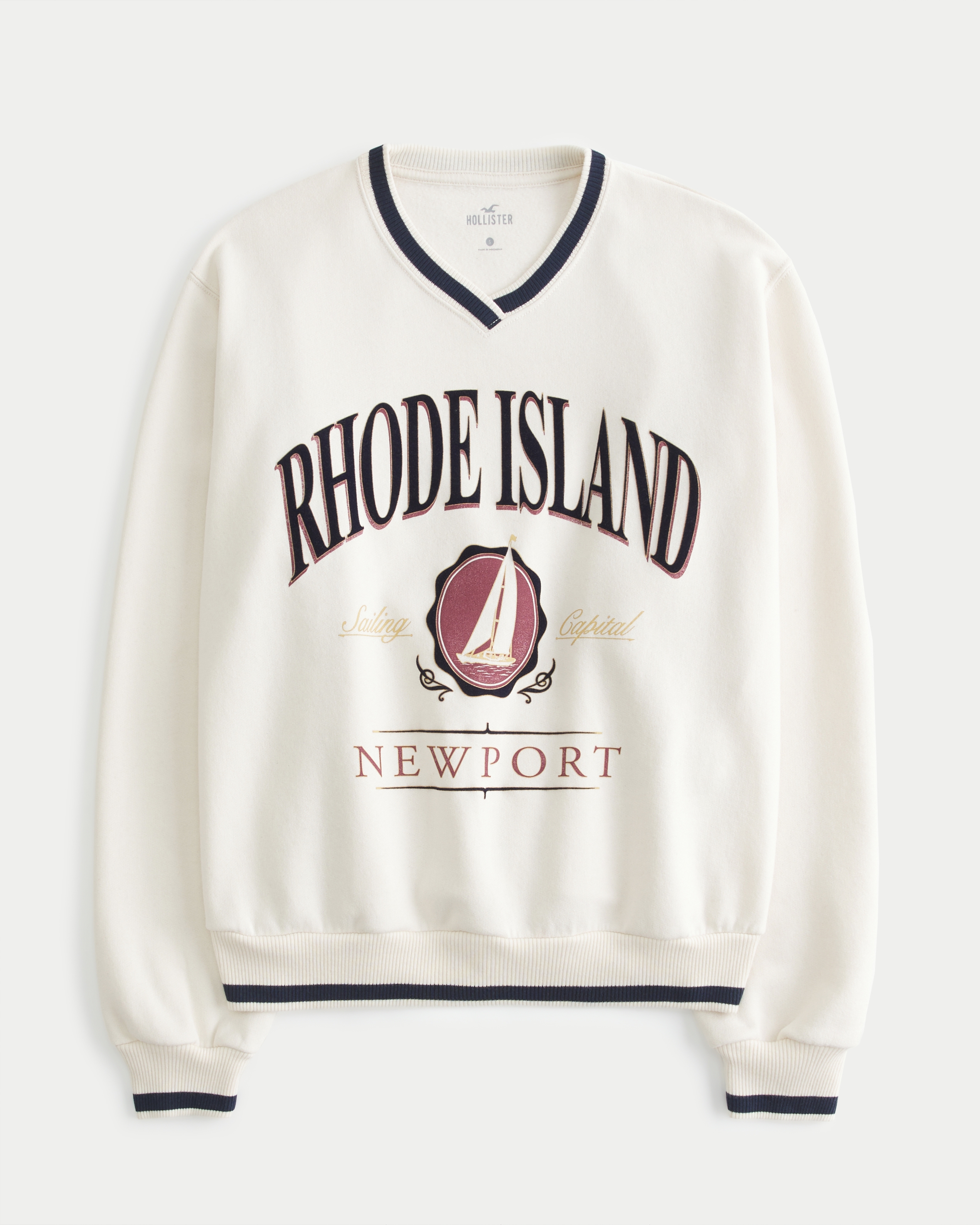 Easy Newport Rhode Island Graphic V-Neck Sweatshirt