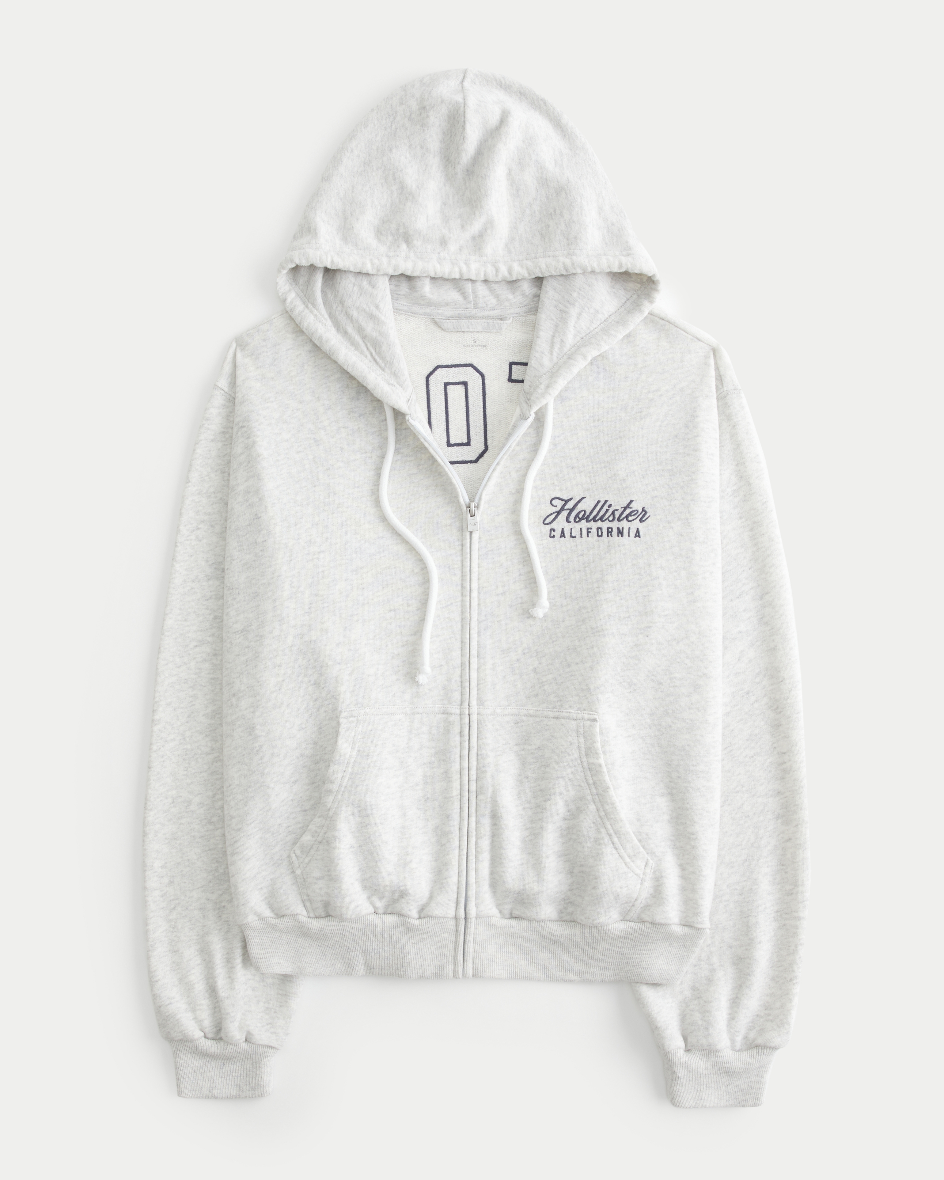 Hollister logo full zip hoodie online