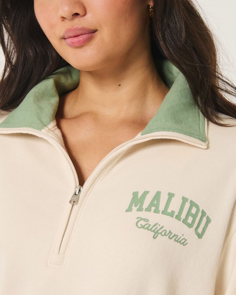 Easy Malibu California Graphic Half-Zip Sweatshirt