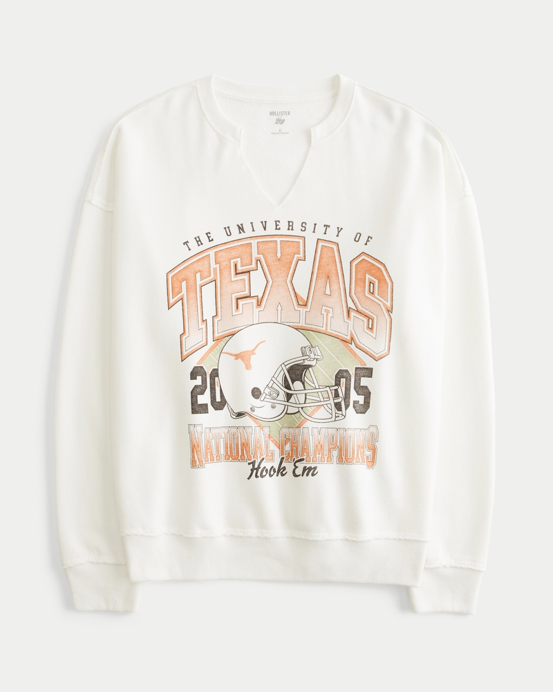 トップス CTHY OVERSIZE BACKSHIRT SWEAT Women's Oversized University of Texas Graphic Notch-Neck