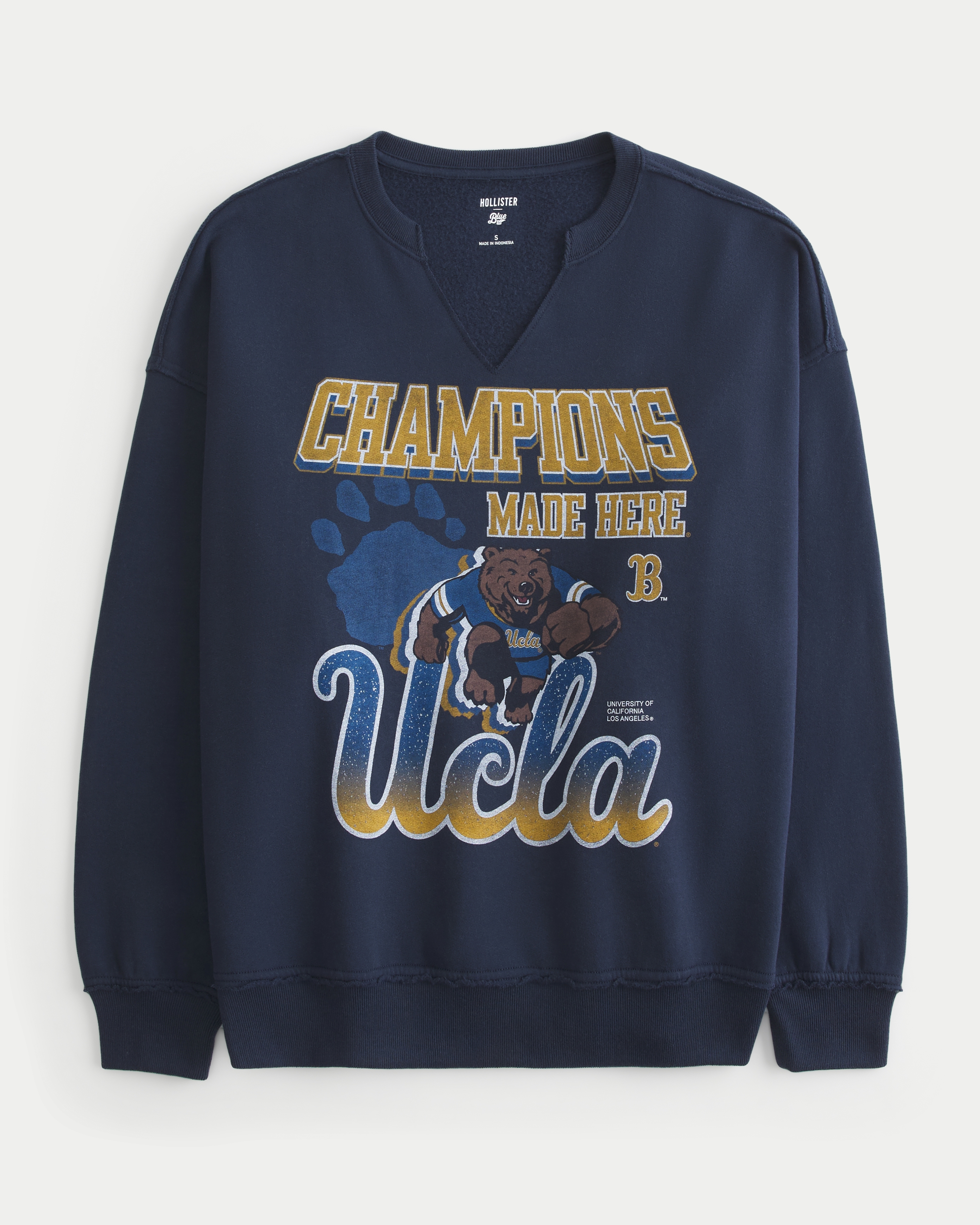 Oversized UCLA Graphic Notch-Neck Sweatshirt