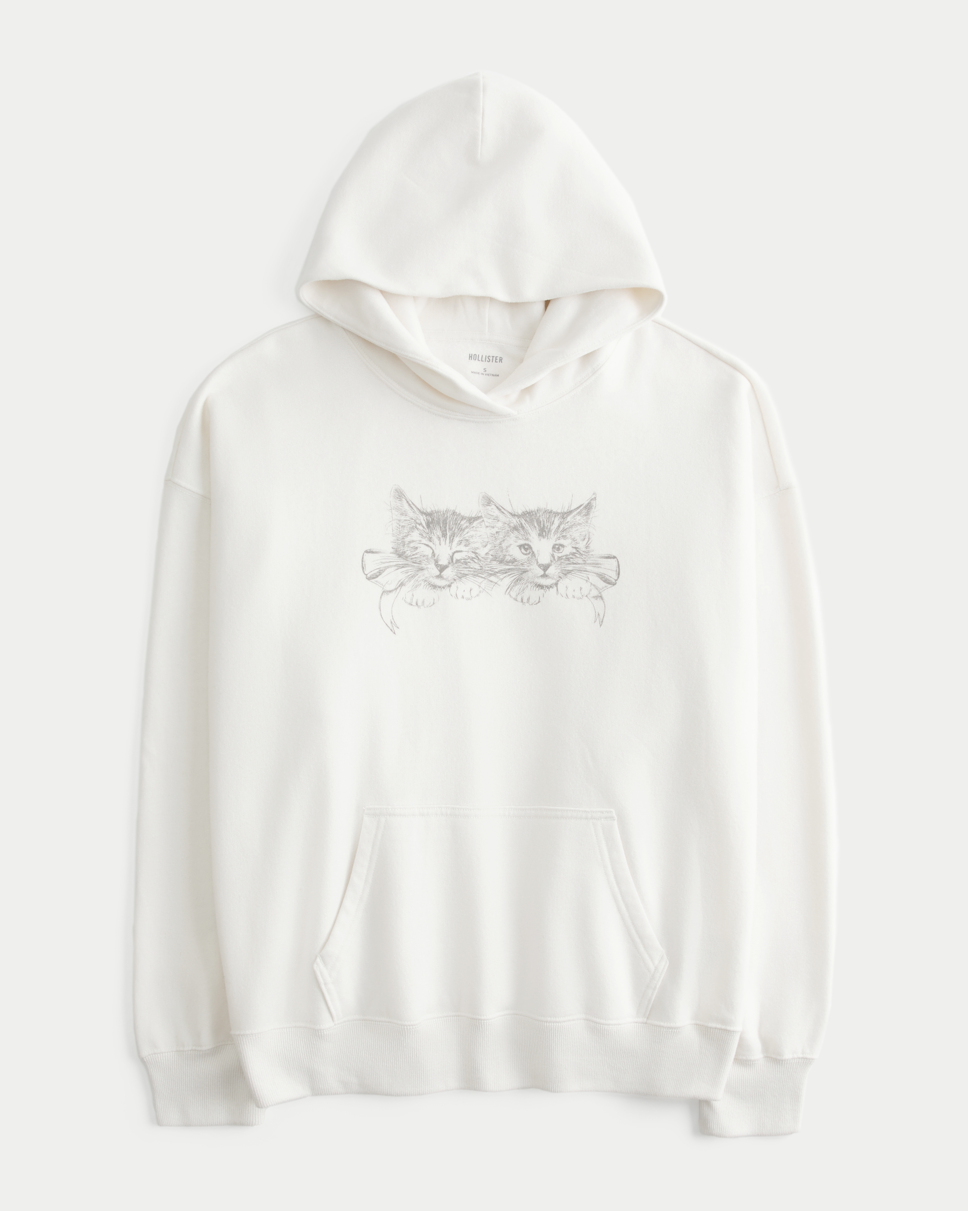 Oversized Kitten Graphic Hoodie