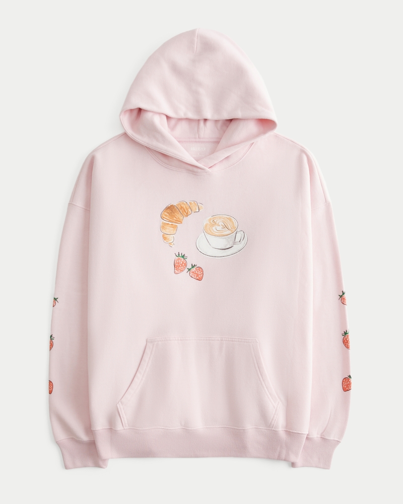 Women s Oversized Cafe Graphic Hoodie Women s HollisterCo