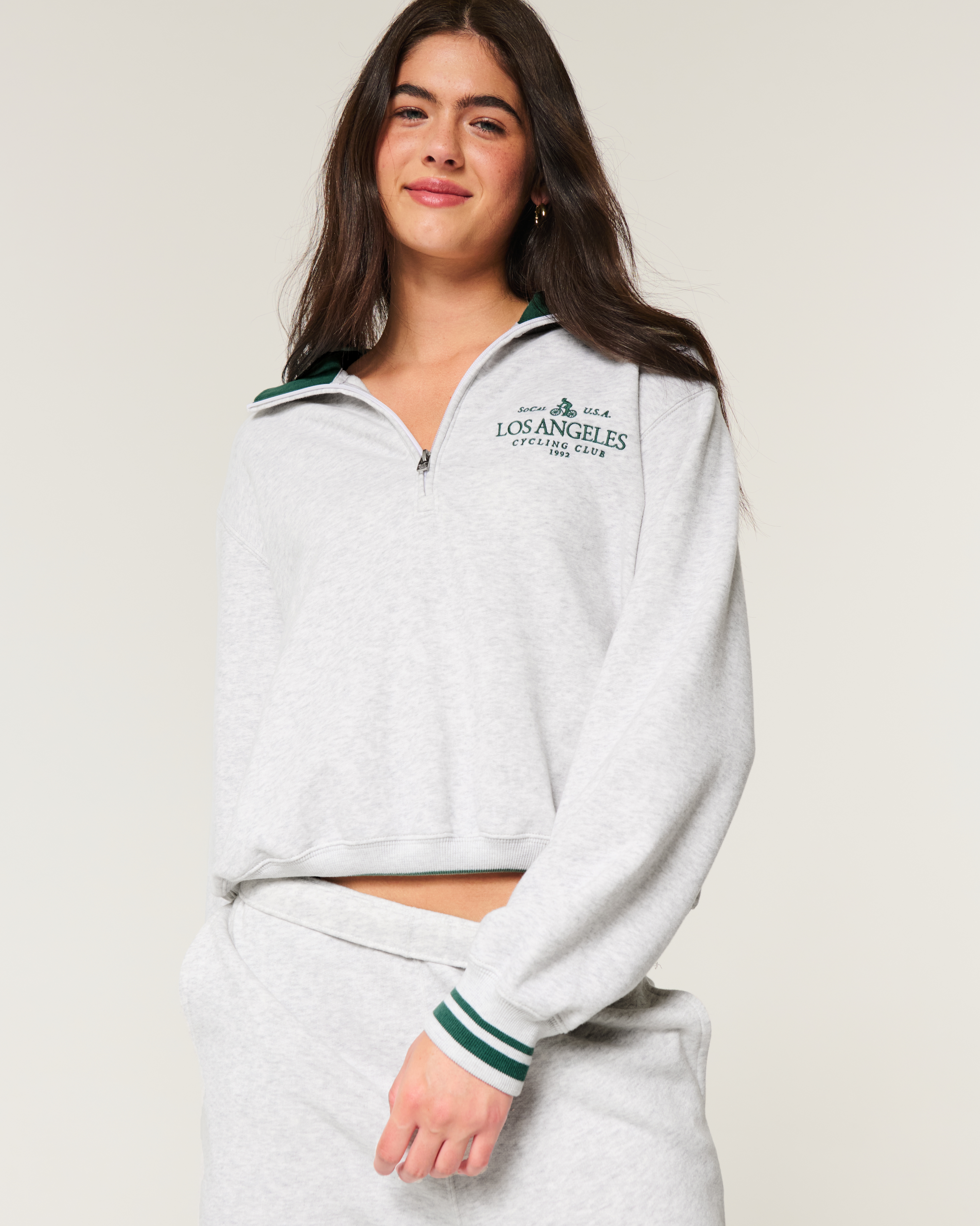 Los angeles half zip sweatshirt hotsell