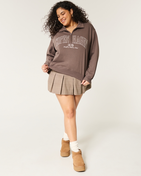 Easy Copenhagen Graphic Half-Zip Sweatshirt, Chocolate view 2