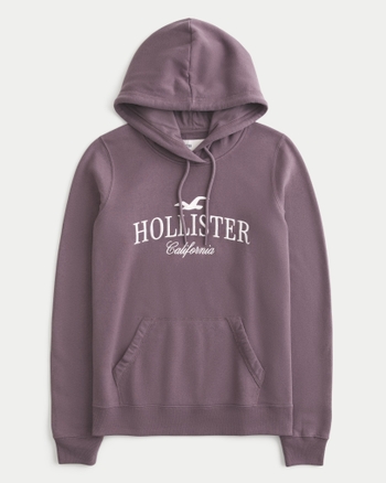 Women s Oversized Logo Graphic Hoodie Women s Tops HollisterCo