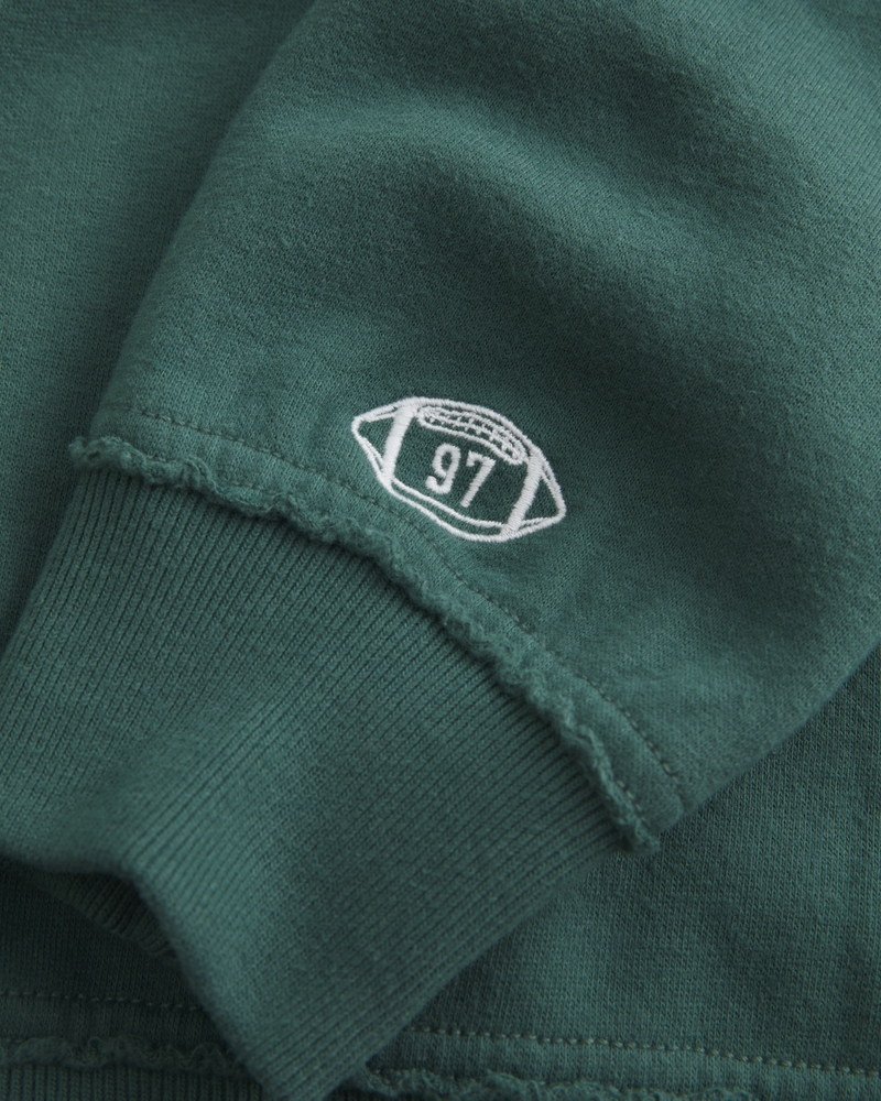 Relaxed Notch-Neck Go Team Graphic Sweatshirt