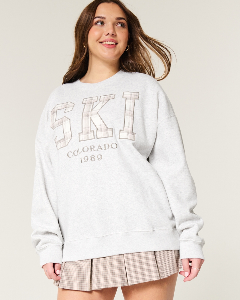 Women's Oversized Ski Colorado Graphic Crew Sweatshirt | Women's Clearance | HollisterCo.com