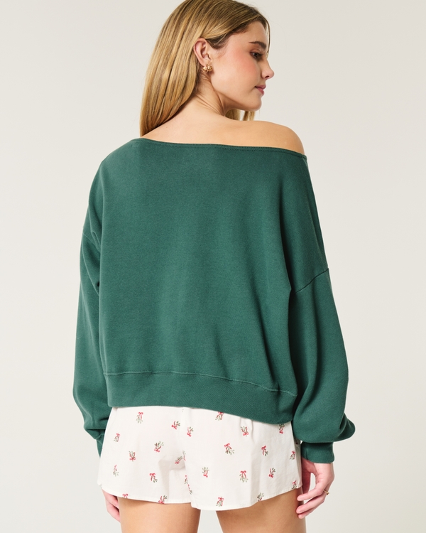 Mini Mickey and Minnie Mouse Graphic Sweatshirt, Dark Emerald view 2