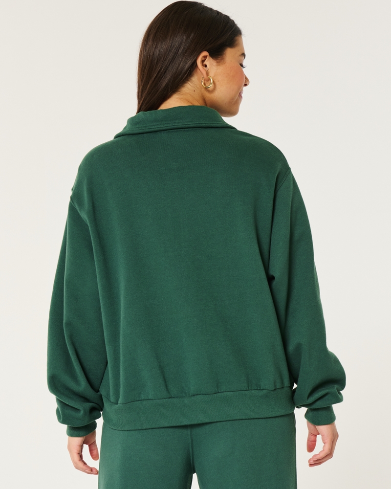 Oversized USA Graphic Half-Zip Sweatshirt