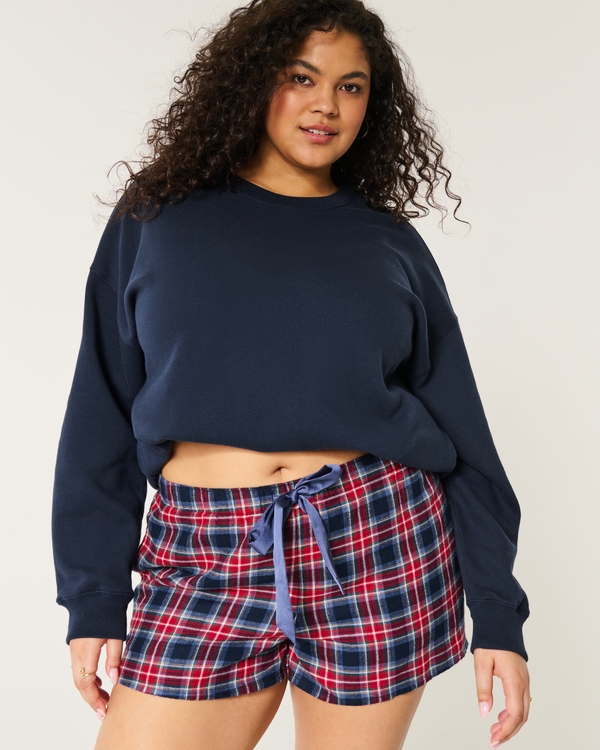 Oversized Crew Sweatshirt, Navy Blue