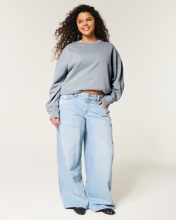 Oversized Crew Sweatshirt, Grey view 2