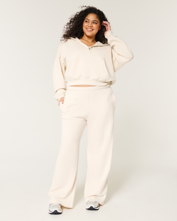 Easy Half-Zip Hoodie, Cream view 2