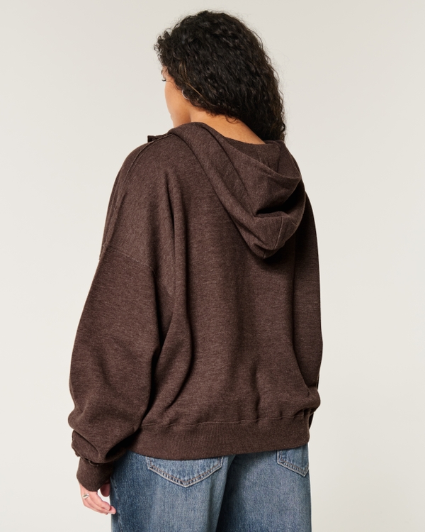 Easy Half-Zip Hoodie, Espresso view 2