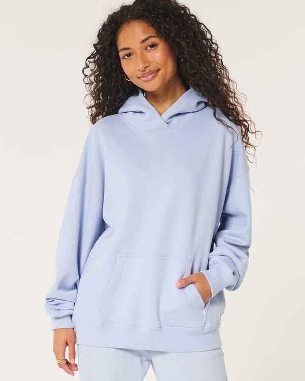 Hollister Feel Good Fleece Oversized Cozy Hoodie, Light Blue